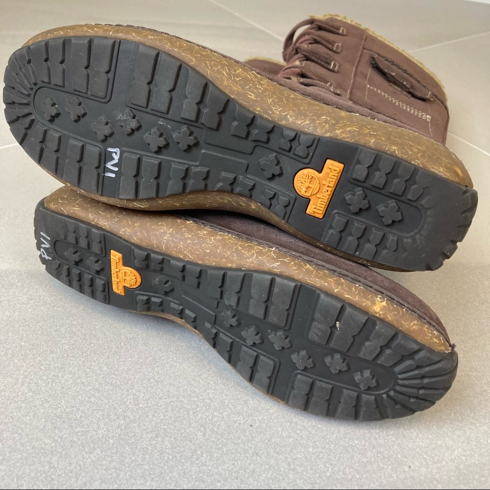 Timberland Women's Dark Brown Suede Lather Sherpa Lined Knee High Boots 6.5 - Picture 12 of 16